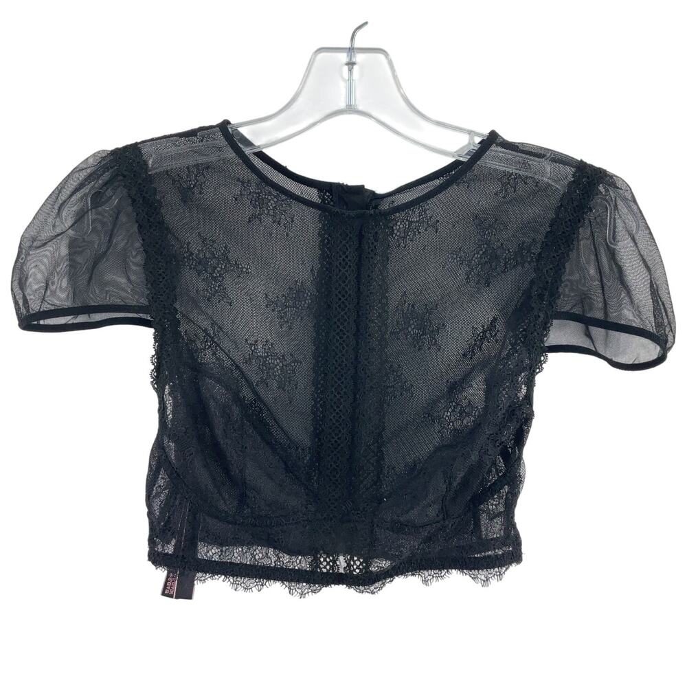 Victoria's Secret Black Lace Crop Top
